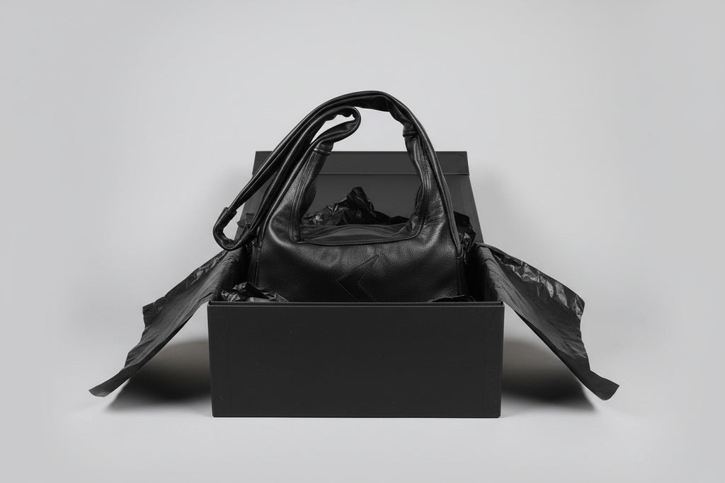 Stacy Couture Trapezoid Leather Messenger Bag