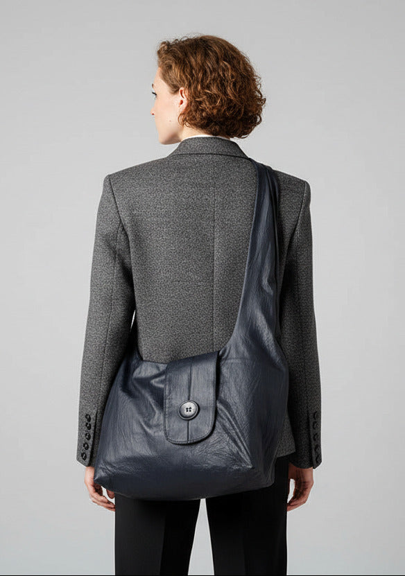 Stacy Couture Euclidian Space Crinkled Leather Bag