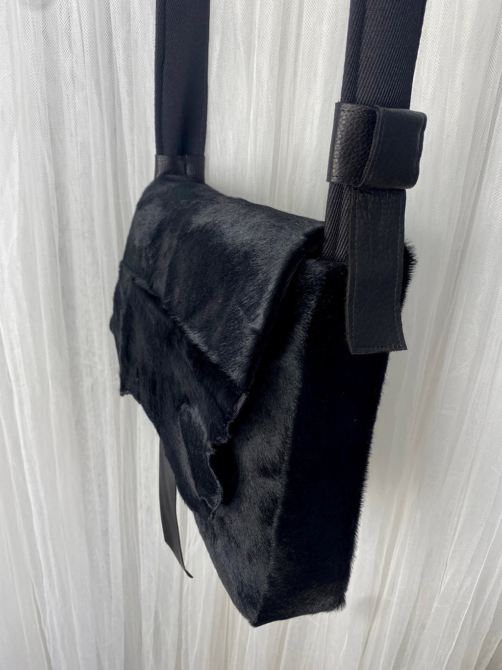 Stacy Couture Hair-On Calf Powder Satchel Bag