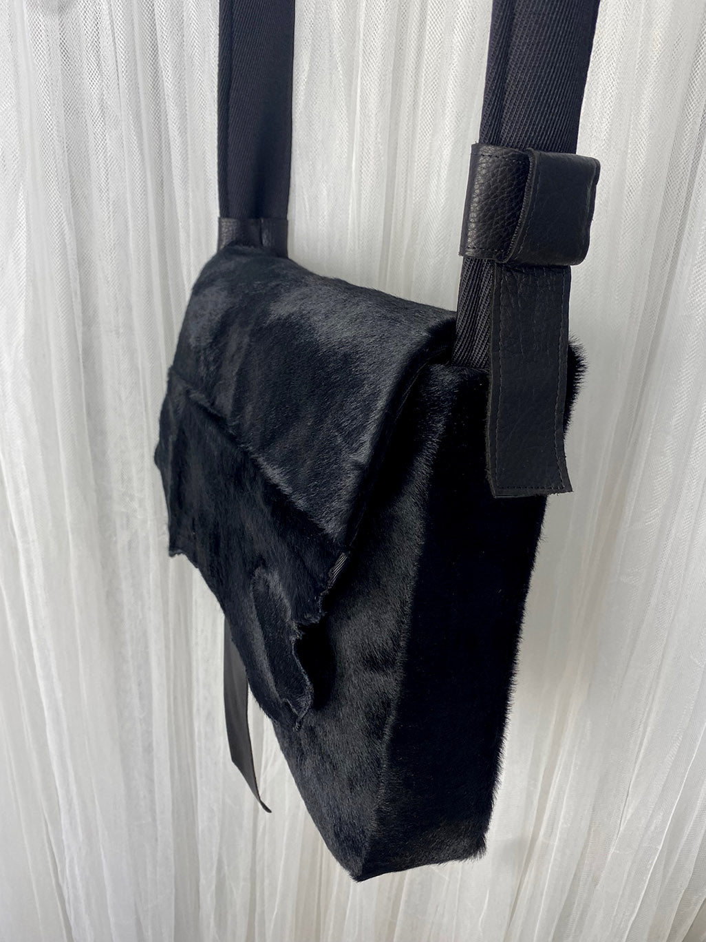 Stacy Couture Hair-On Calf Powder Satchel Bag