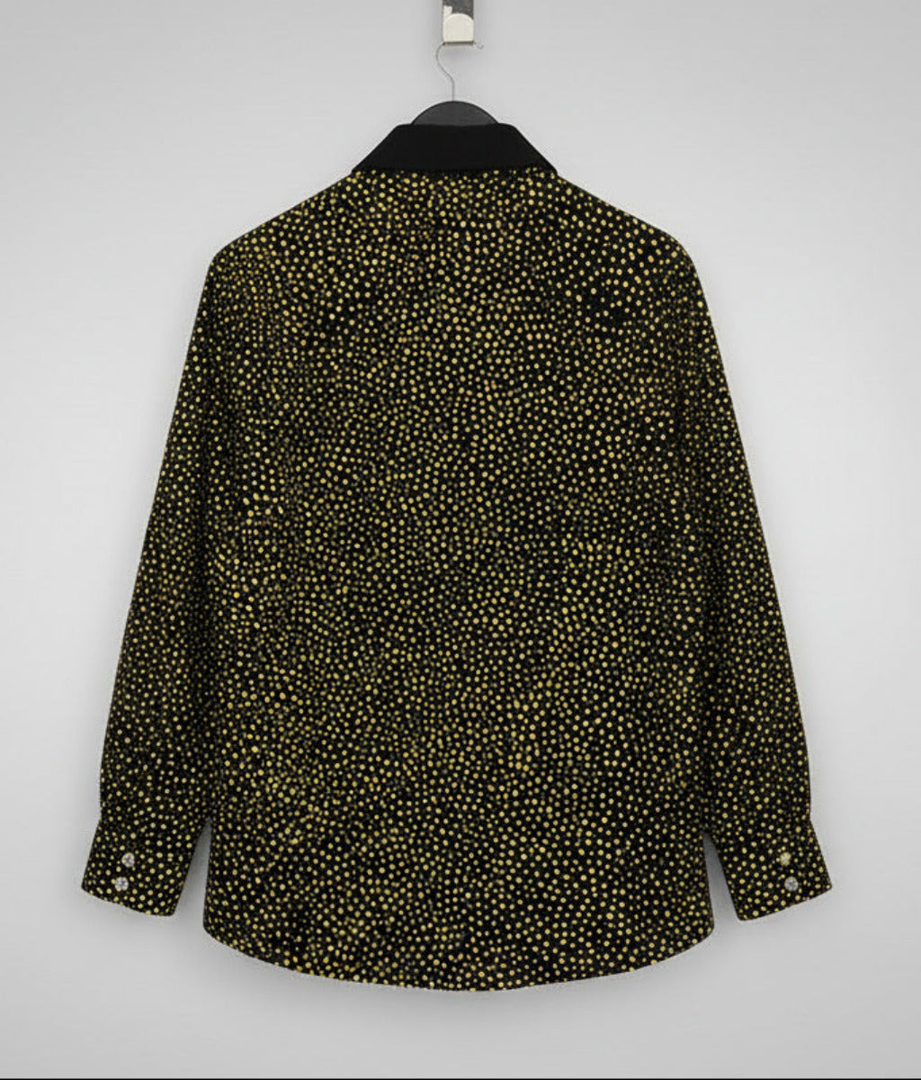 Stacy Menswear Couture Golden Angels Premium Cotton Percale Hand-Painted Shirt