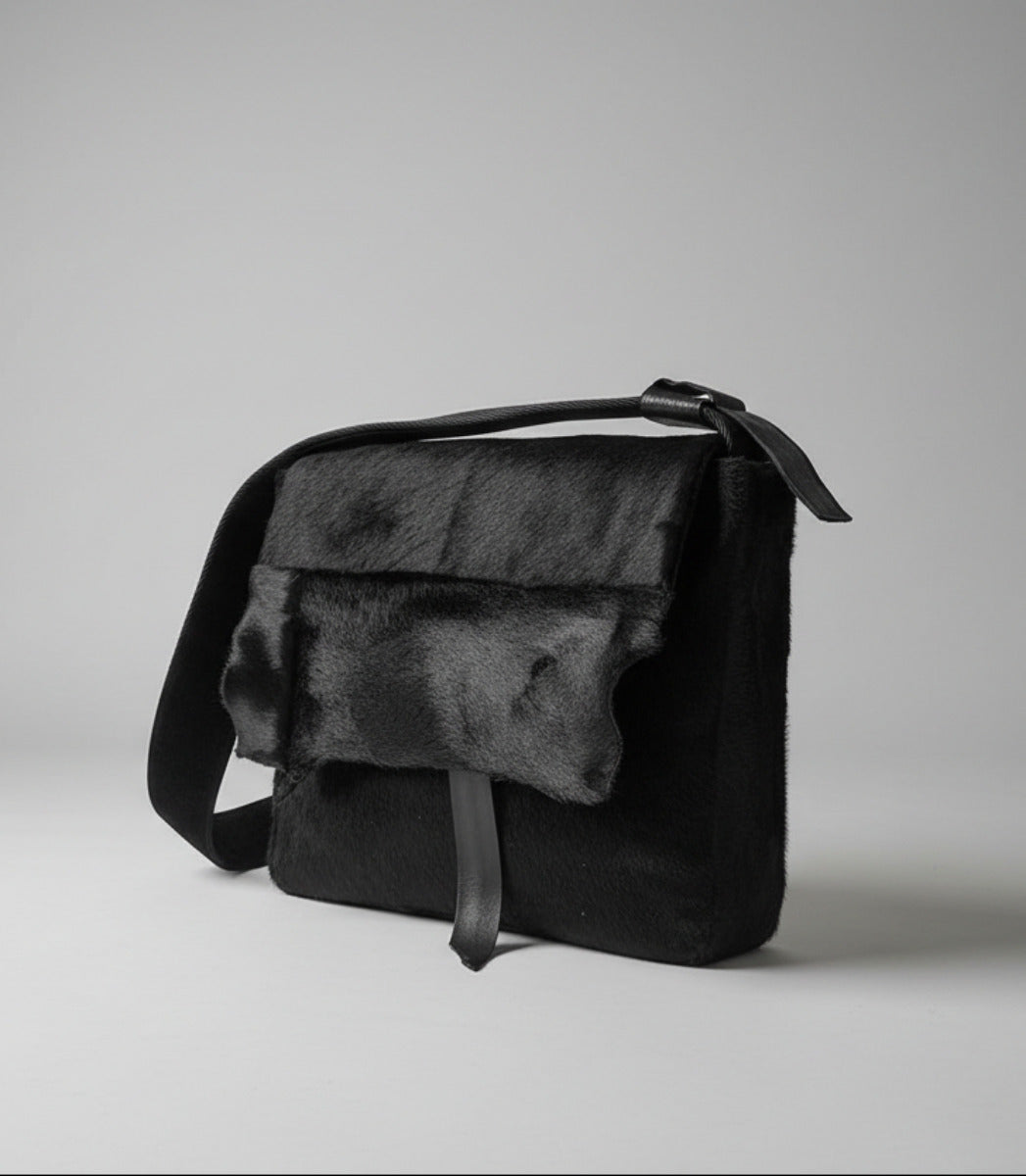 Stacy Couture Hair-On Calf Powder Satchel Bag