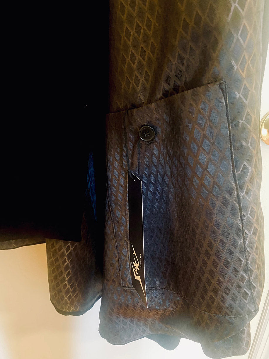 Stacy Menswear Couture Black Suede Cape