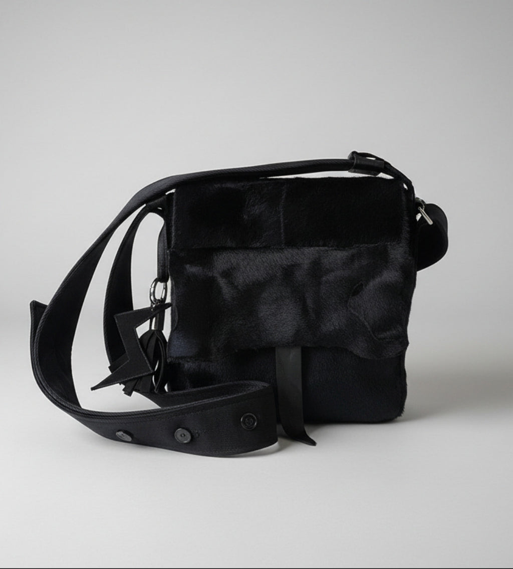 Stacy Couture Hair-On Calf Powder Satchel Bag