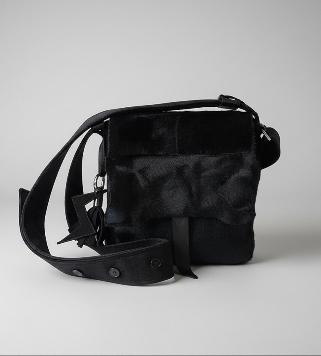 Stacy Couture Hair-On Calf Powder Satchel Bag