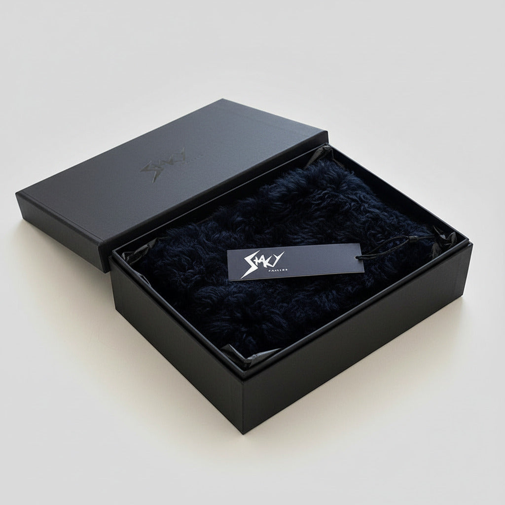 Stacy Couture Black Shearling Coil Scarf