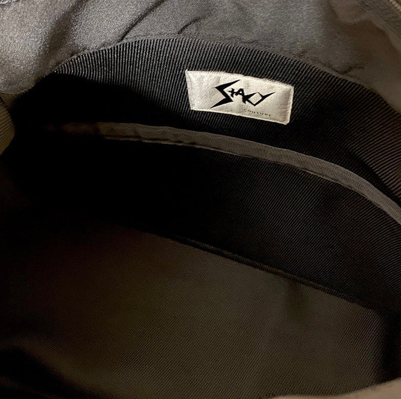 Stacy Couture Trapezoid Leather Messenger Bag