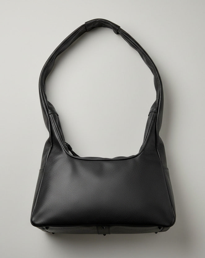 Stacy Couture Trapezoid Leather Messenger Bag