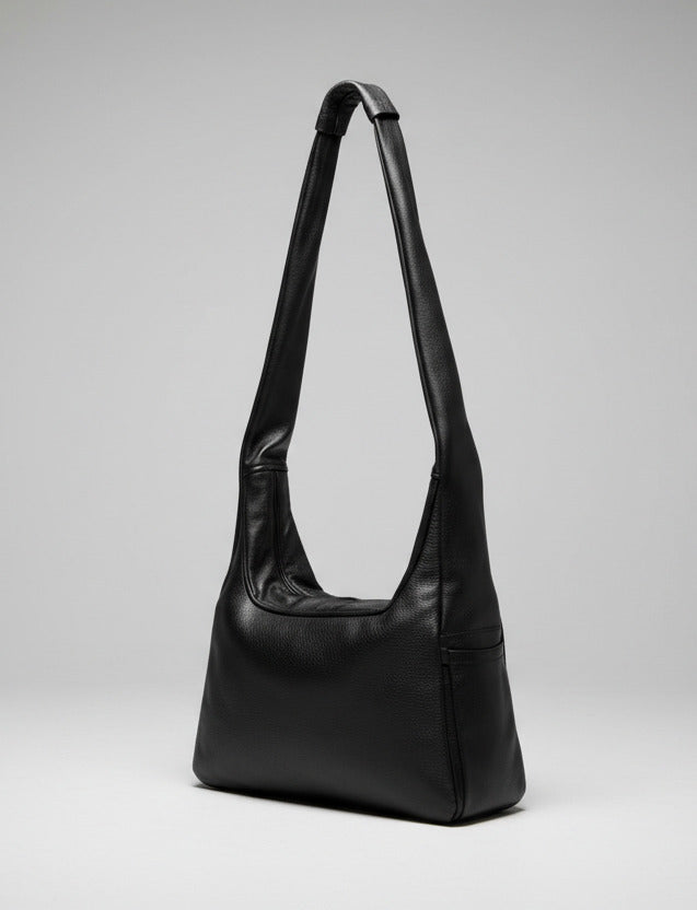 Stacy Couture Trapezoid Leather Messenger Bag