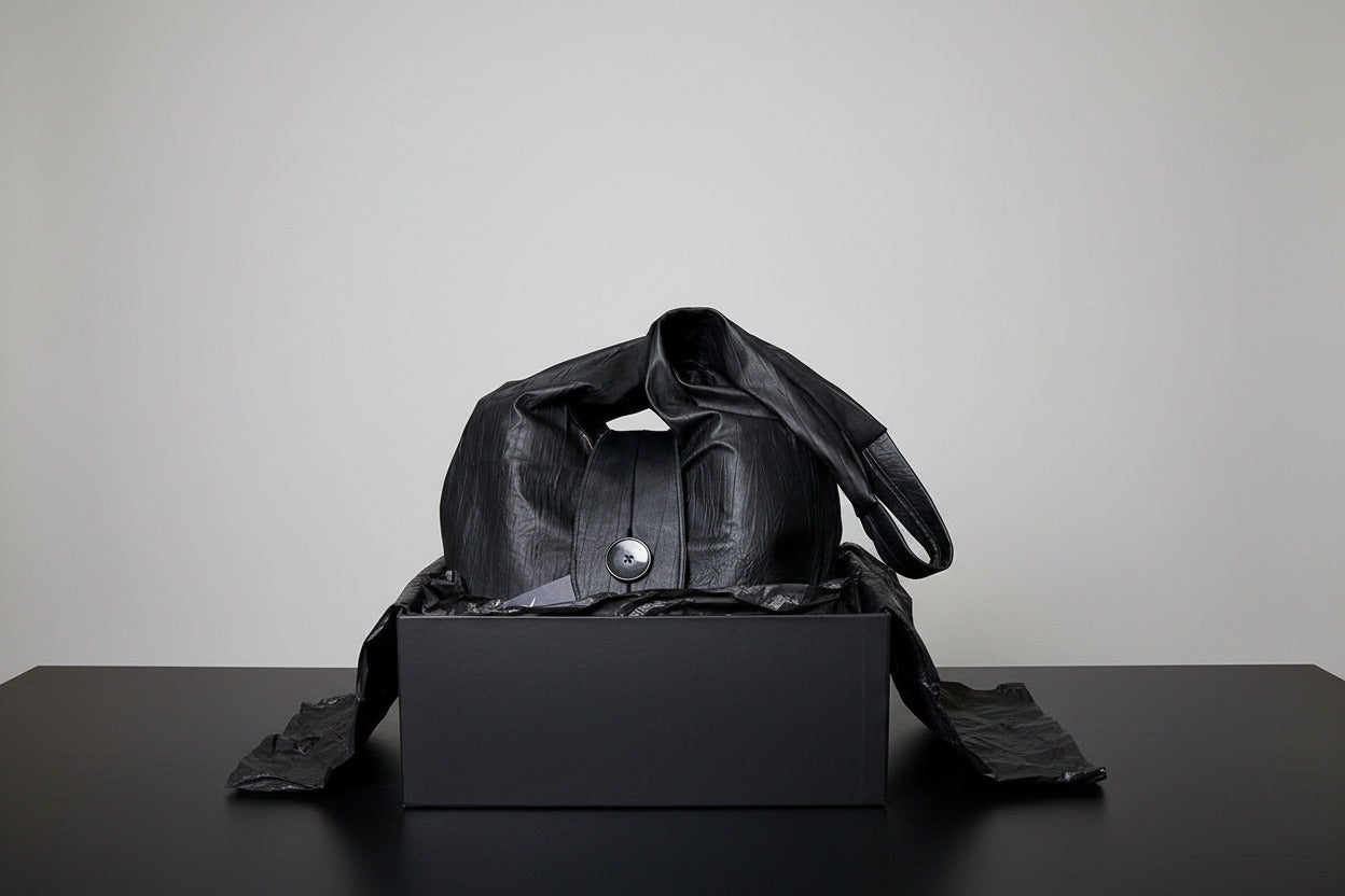 Stacy Couture Euclidian Space Crinkled Leather Bag