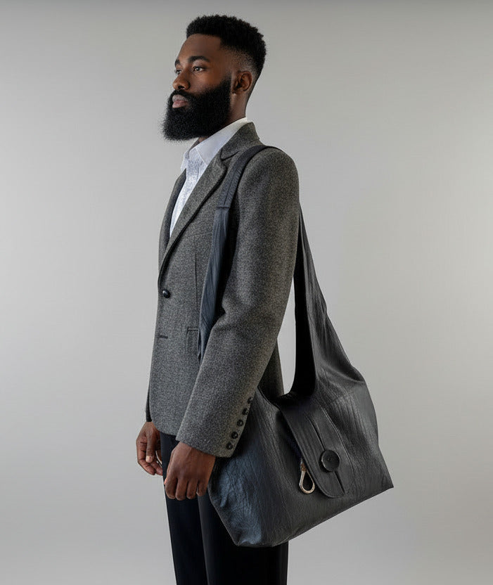 Stacy Couture Euclidian Space Crinkled Leather Bag