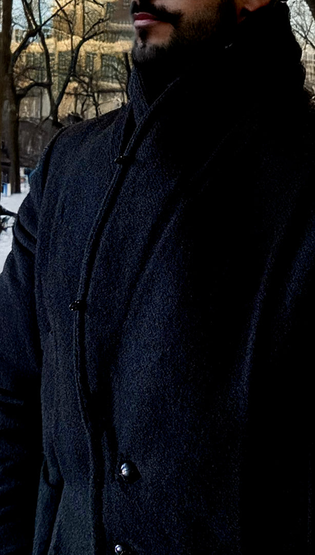 Stacy Menswear Couture Harris Tweed Wool Processional Great Coat