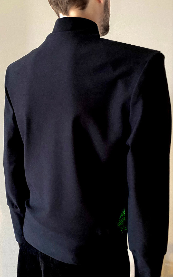 Stacy Menswear Couture Argyle Labyrinth Sequined Knit Top