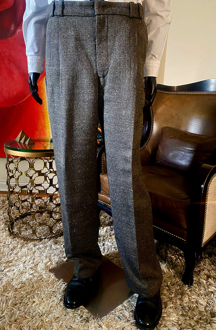 Stacy Menswear Couture Diamond Dodger Luxury Tailored 3-Piece Tweed Suit