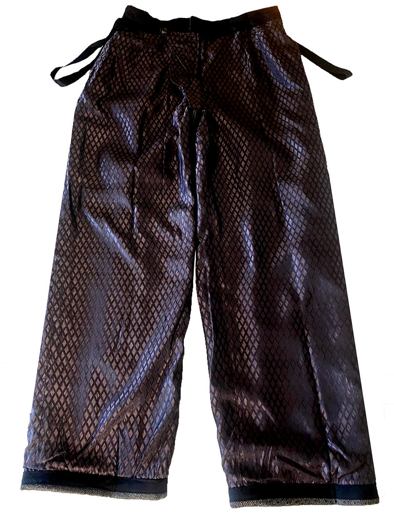 Stacy Menswear Couture Diamond Tweed Pleated Windsor Pants