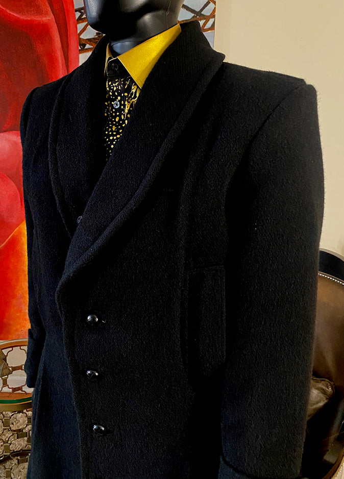 Stacy Menswear Couture Harris Tweed Wool Processional Great Coat