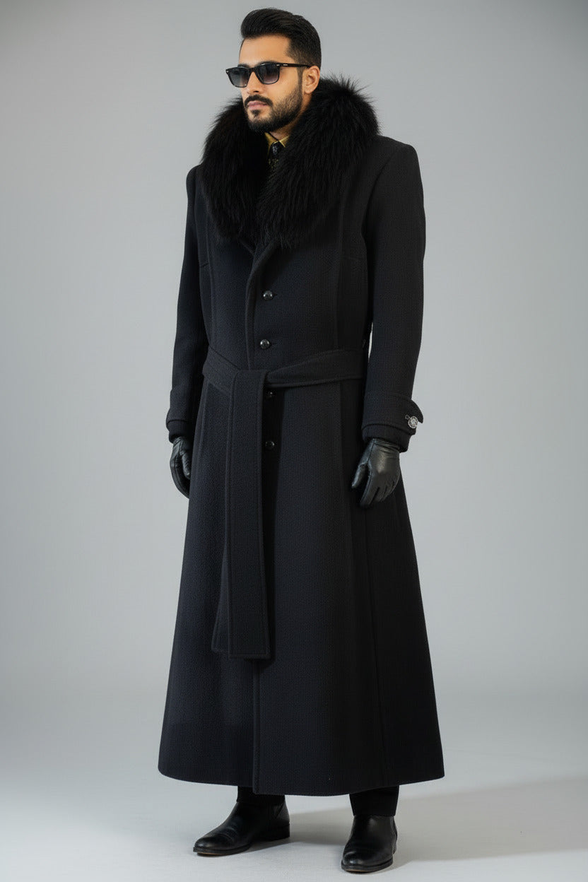 Stacy Menswear Couture Harris Tweed Wool Processional Great Coat