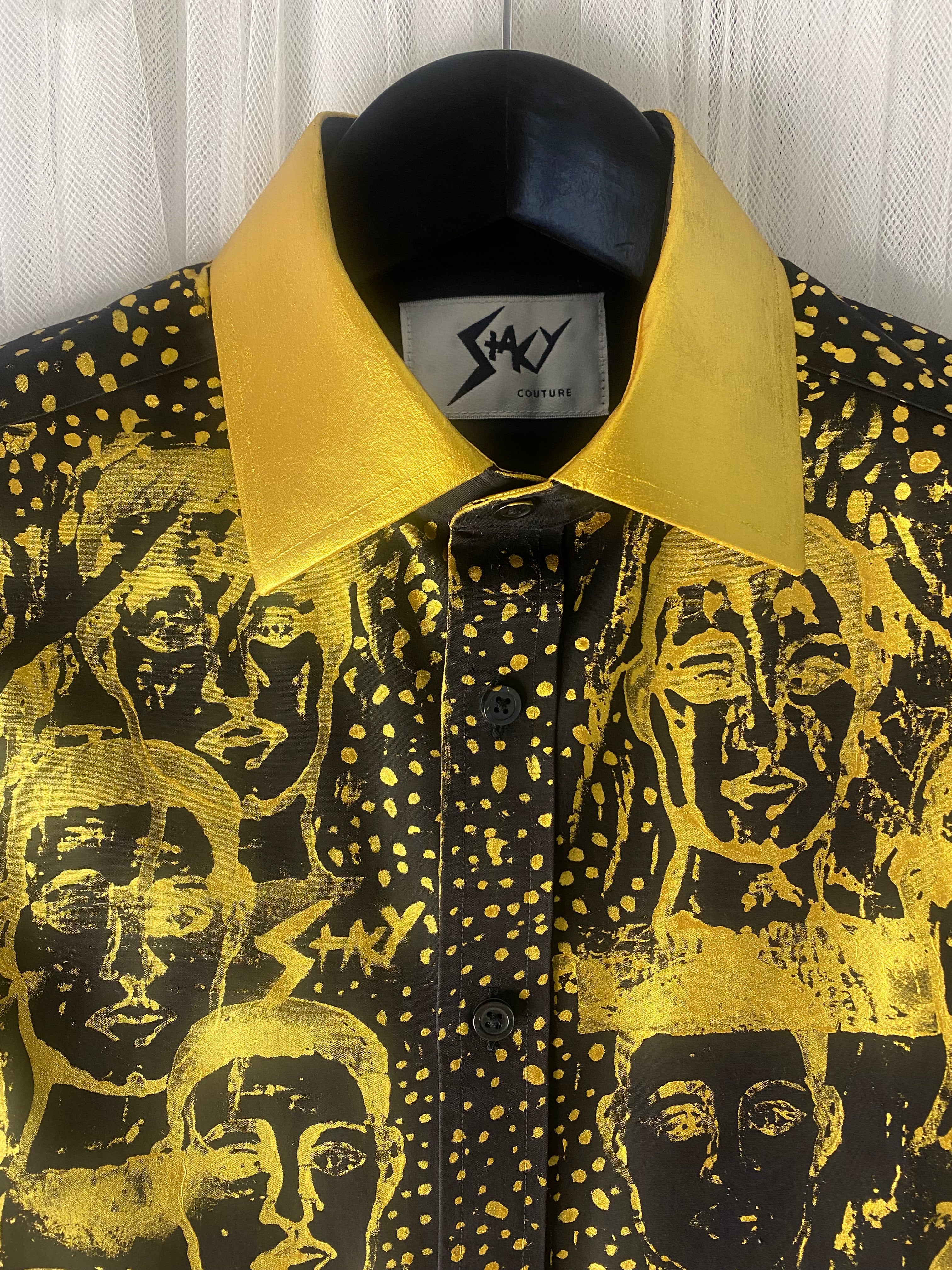 Man in Gold Dress Shirt