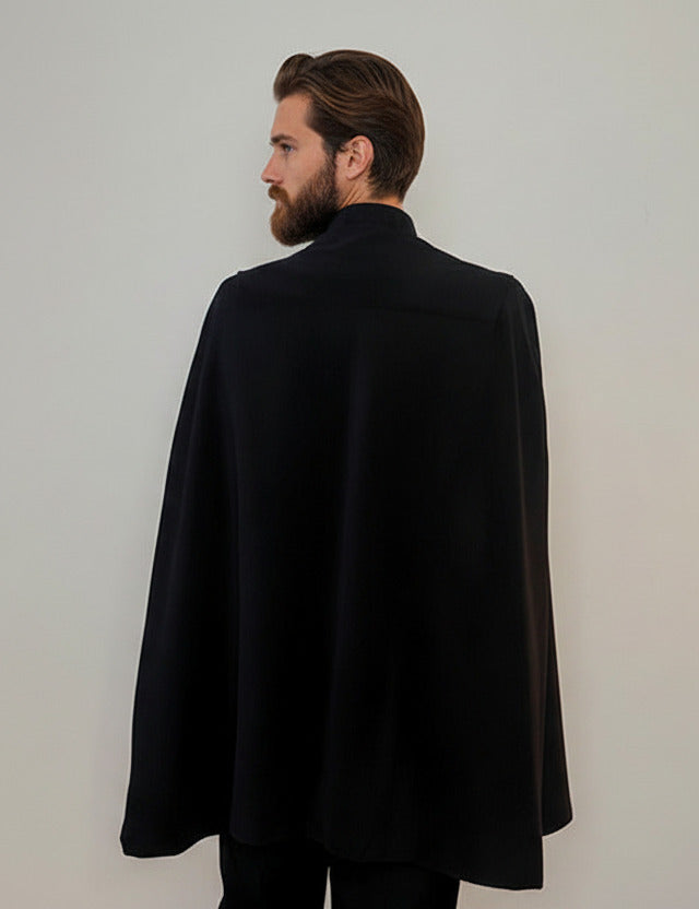 Stacy Menswear Couture Black Suede Cape