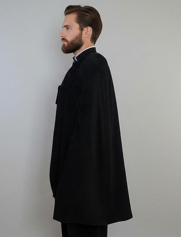 Stacy Menswear Couture Black Suede Cape