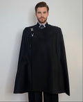 Stacy Menswear Couture Black Suede Cape