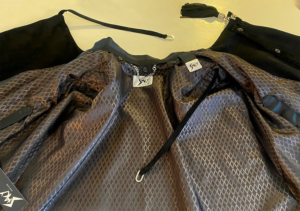 Stacy Menswear Couture Black Suede Cape