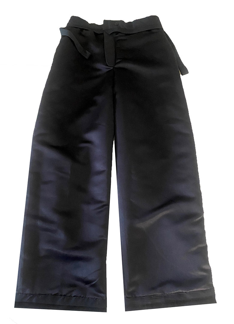 Stacy Menswear Couture Black Suede Designer Pleated Windsor Pants